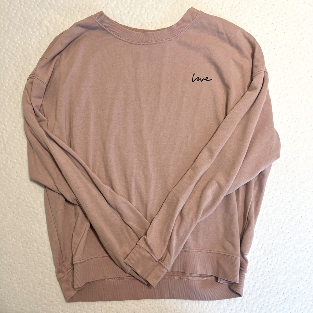 H&M Light Pink “Love” Sweatshirt